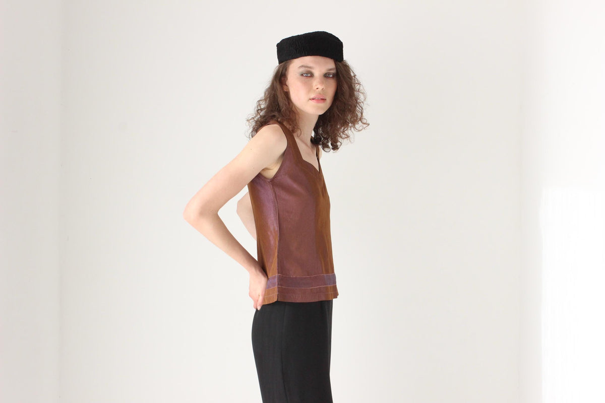 90s Metallic Taffeta Tank Top