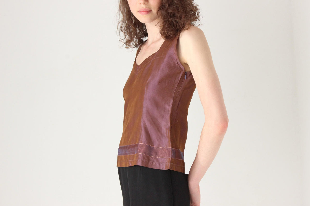 90s Metallic Taffeta Tank Top
