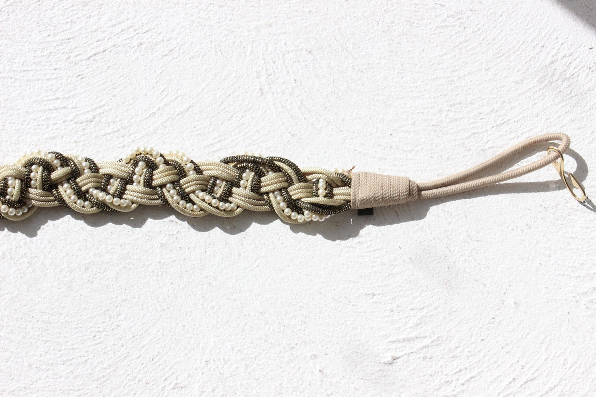 80s Gold Tone Braided Rope Waist Belt