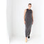 90s Metallic Floral Embossed High Neck Dress
