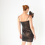 80s Bronze Origami Fan Ruffle Lamé One Shoulder Asymmetric Fitted Mini