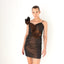 80s Bronze Origami Fan Ruffle Lamé One Shoulder Asymmetric Fitted Mini