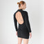 80s Stretch Cotton Sexy High Sequin Neck Bodycon Disco Dress