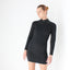 80s Stretch Cotton Sexy High Sequin Neck Bodycon Disco Dress