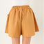 The Famous Shorts - Cotton / Linen Blend Stretch Waist Flared Leg Shorts - In Marigold