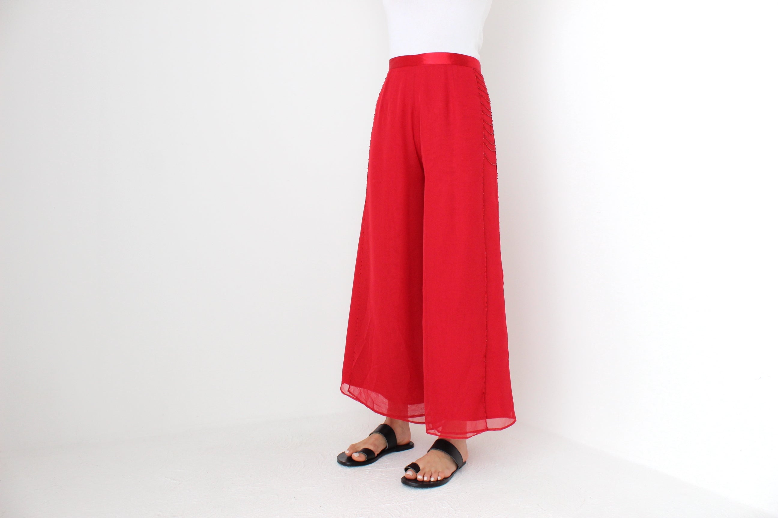 90s Gypsy Wide Leg Cropped Flared Culottes