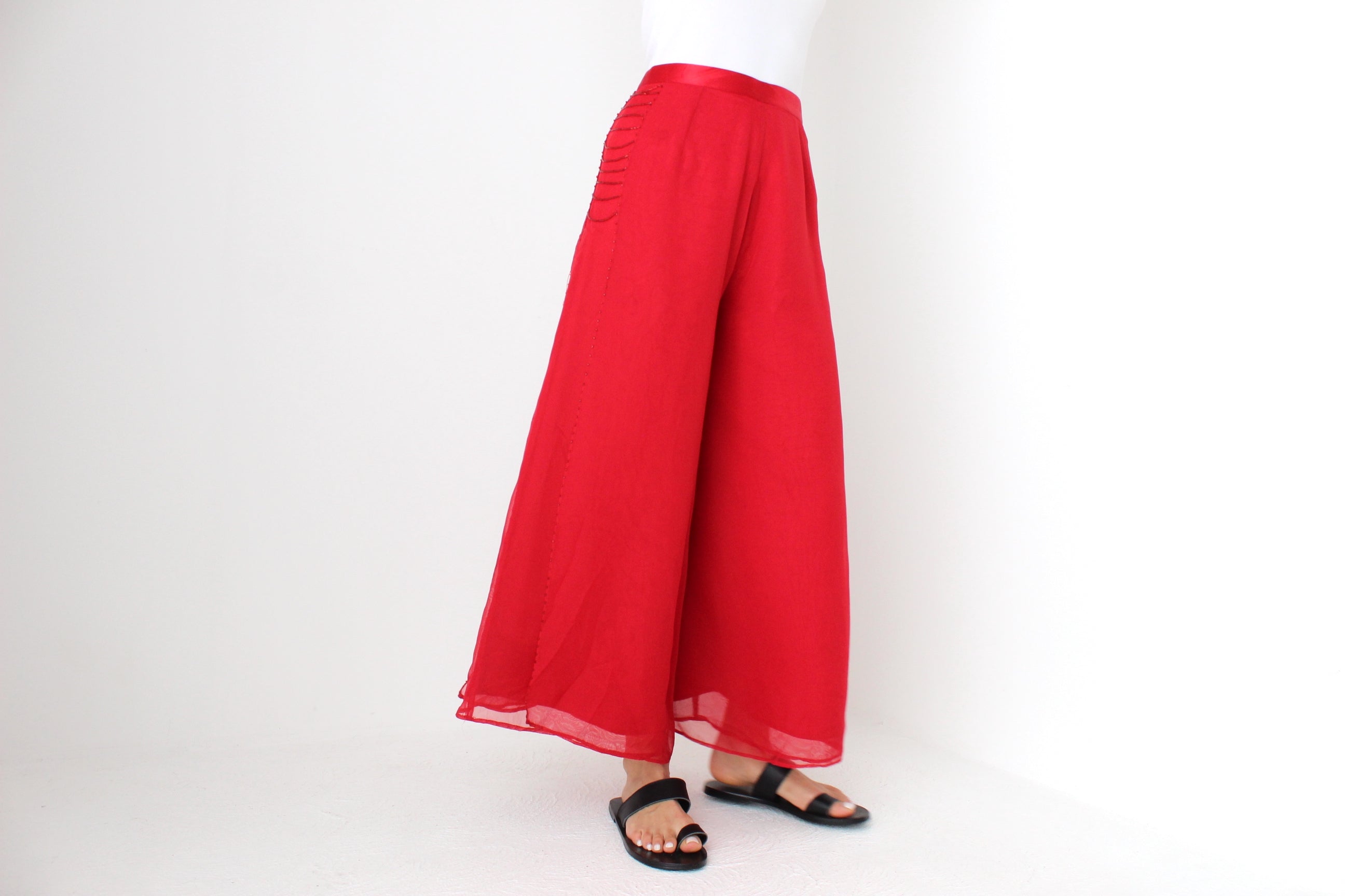 90s Gypsy Wide Leg Cropped Flared Culottes