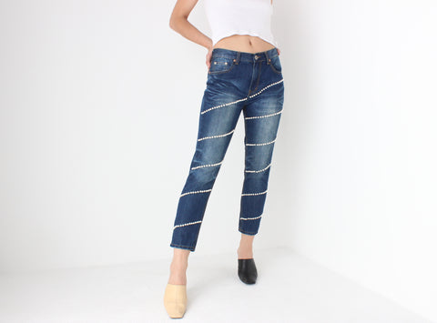 Y2K Pearl Encrusted Jeans