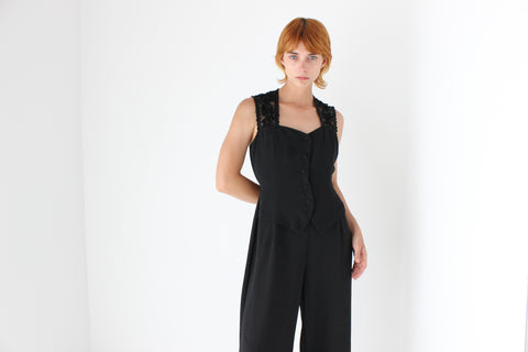 Dreamy 80s Loose & Relaxed Waistcoat Jumpsuit