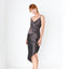 2000s Iridescent Crinkle Taffeta Asymmetric Dress