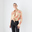 Romantic 90s Floral Blouse w/ Sheer Sleeves & Statement Cuffs