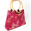 Y2K Blossom Embroidered Satin Structured Bamboo Handle Bag