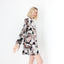 2000s Silk Floral Burnout Metallic Loose & Relaxed Blouse Mini Dress