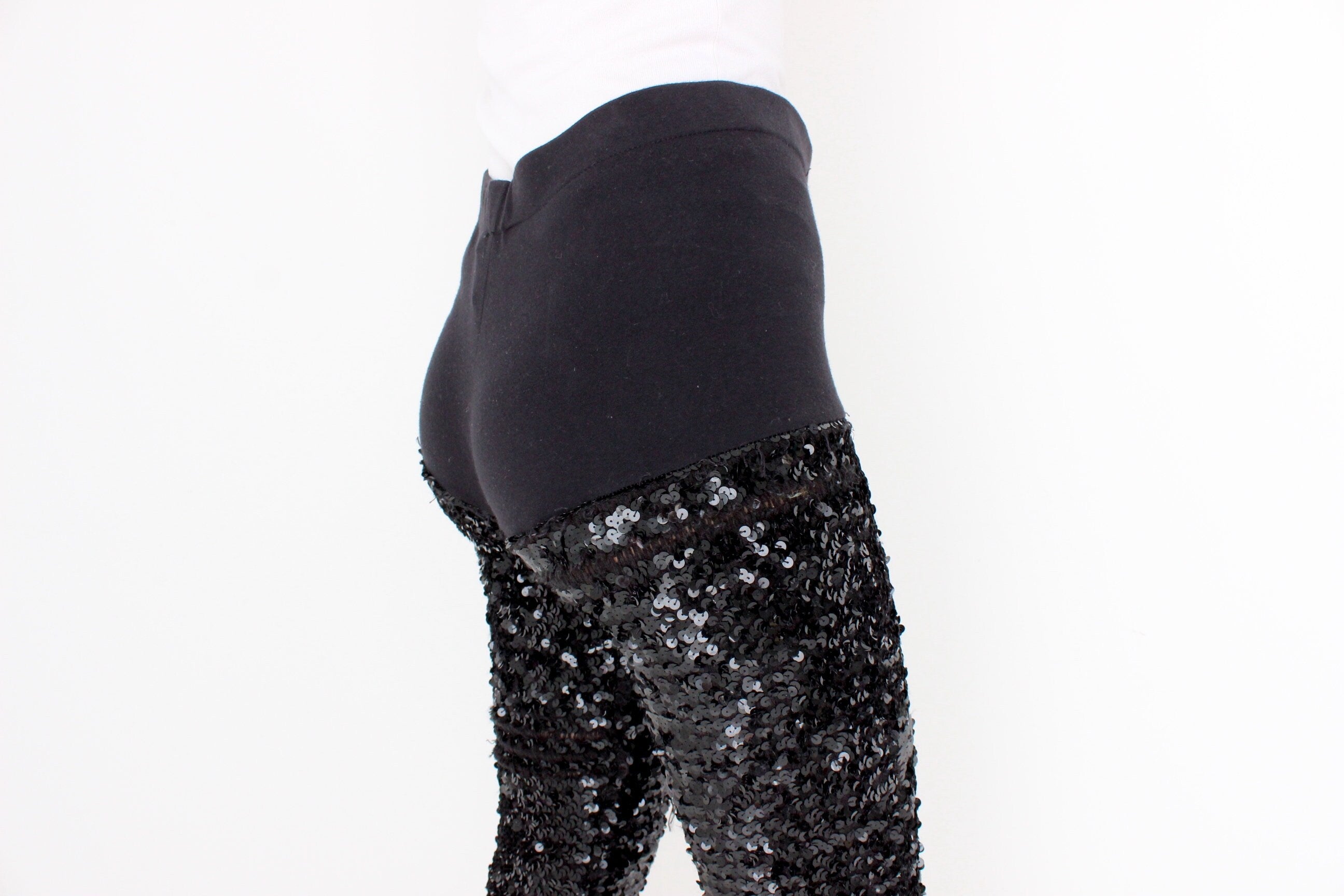 Y2K CUE Sequin Stretch Knit Disco Leggings