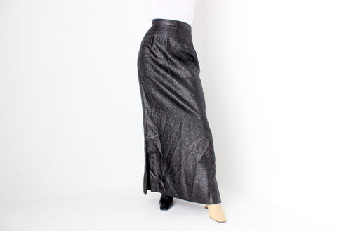 80s Textured Metallic Tinsel Skirt
