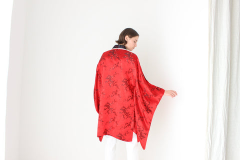 90s Chinese Pure Silk Sweeping [Weighted] Sleeve Robe
