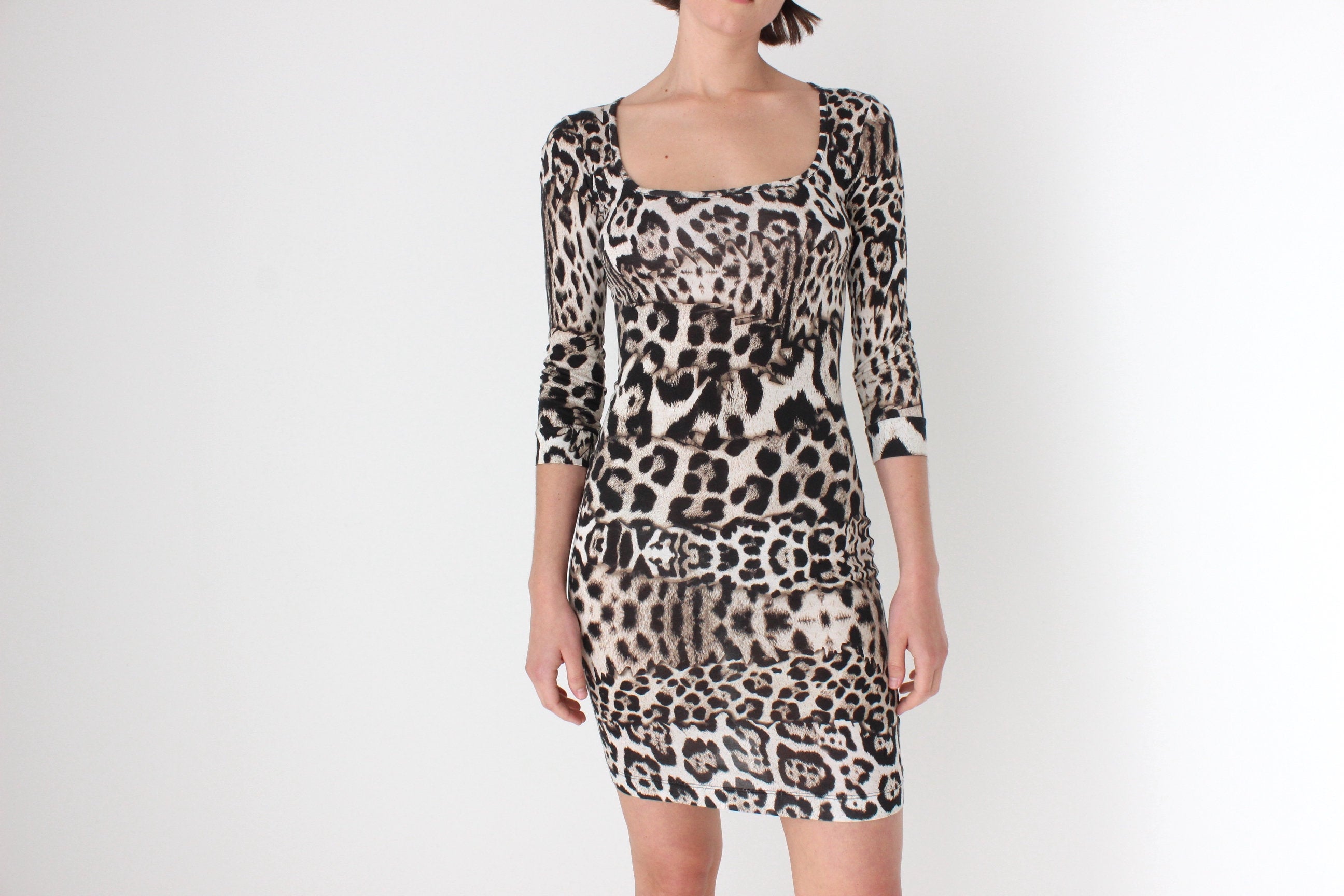 Y2K CAVALLI Leopard Bandage Dress