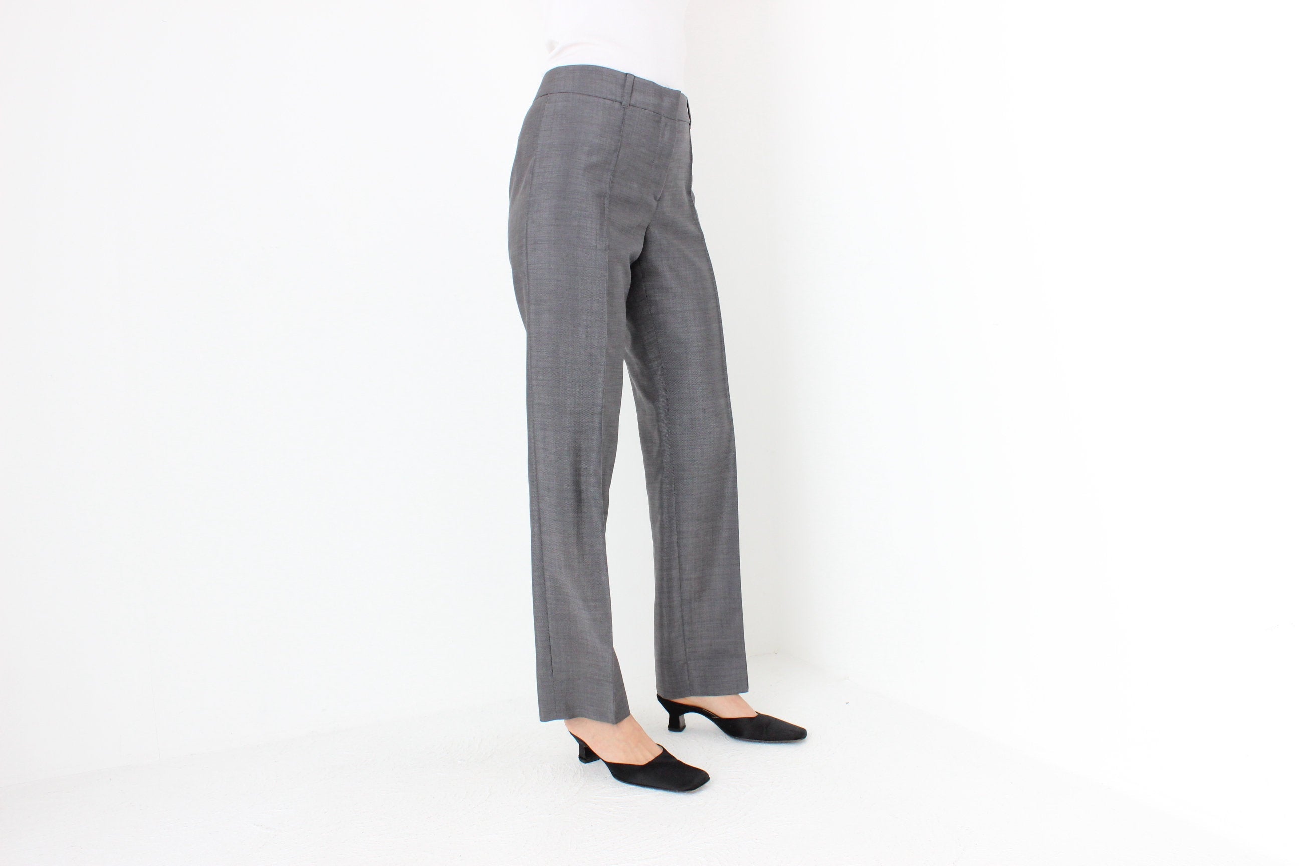 Y2K DEREK LAM Mohair & Wool Minimal Tailored Trousers