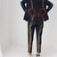 Y2K Wearable Art Spray Painted Hand Print Glitter Denim Set