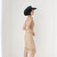 Y2K Crochet Macrame Muted Gold Fitted Dress