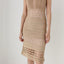 Y2K Crochet Macrame Muted Gold Fitted Dress