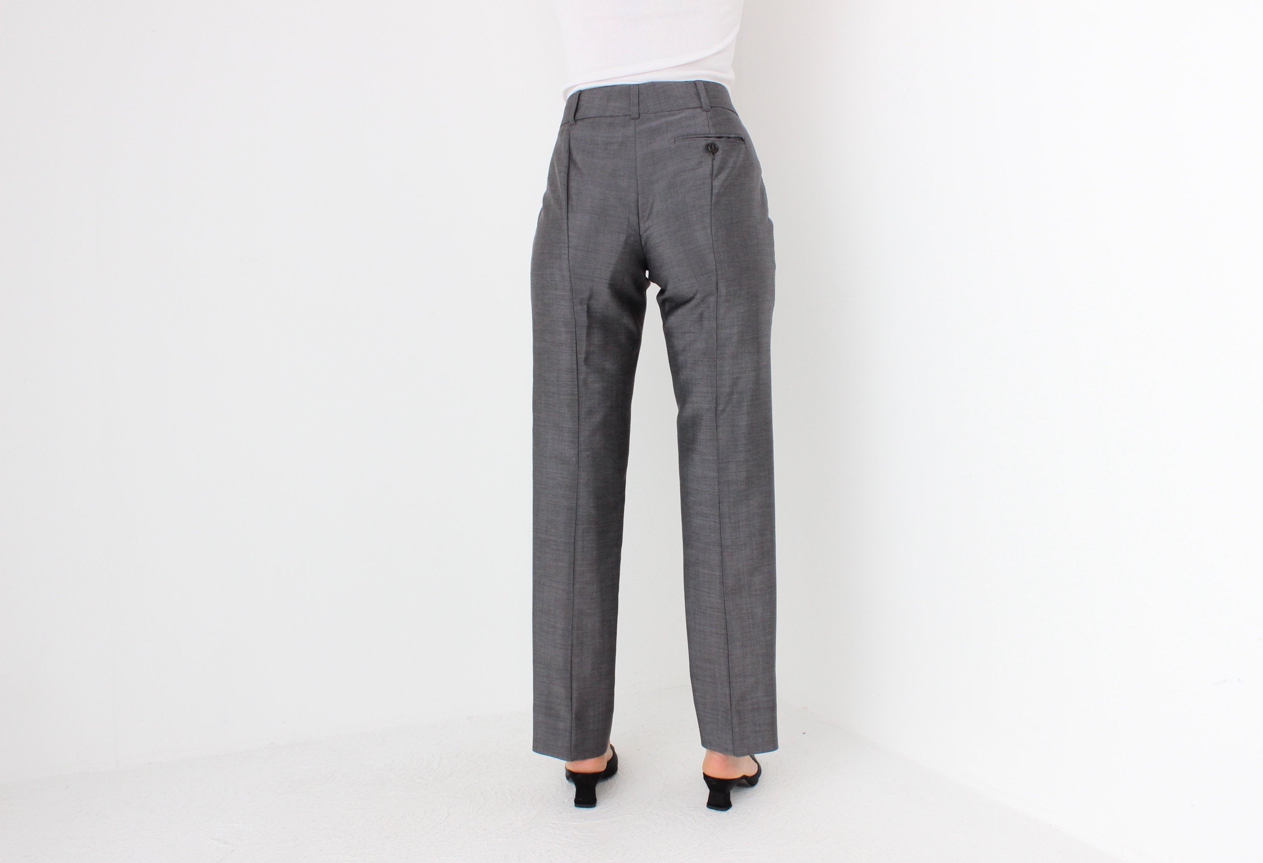 Y2K DEREK LAM Mohair & Wool Minimal Tailored Trousers