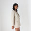 80s Neutral Oatmeal Boxy Blazer Dress