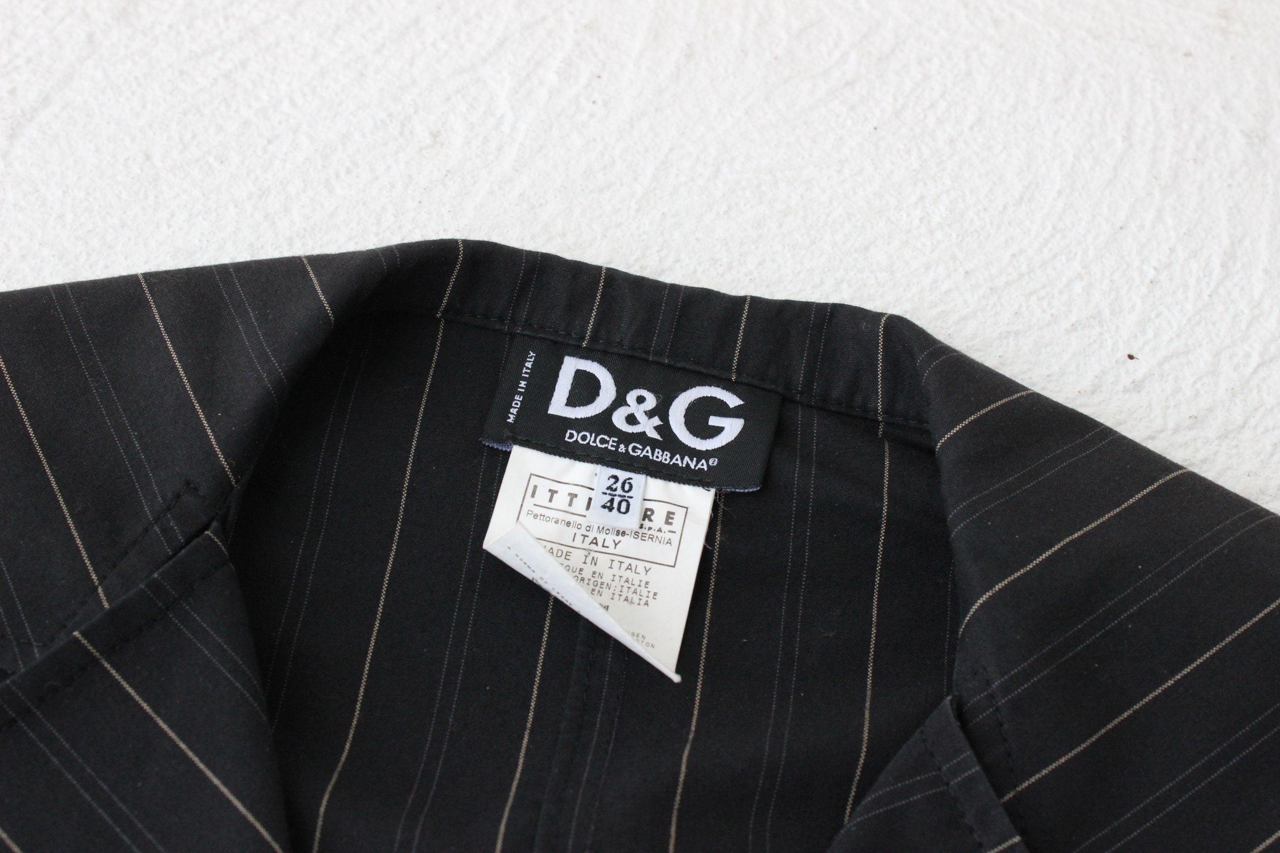 Y2K Dolce and Gabbana D&G Business Casual Pinstripe Blazer Top