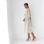 80s Designer Diane Freis Pastel Floral Silk Chiffon Dress w/ Matching Sash