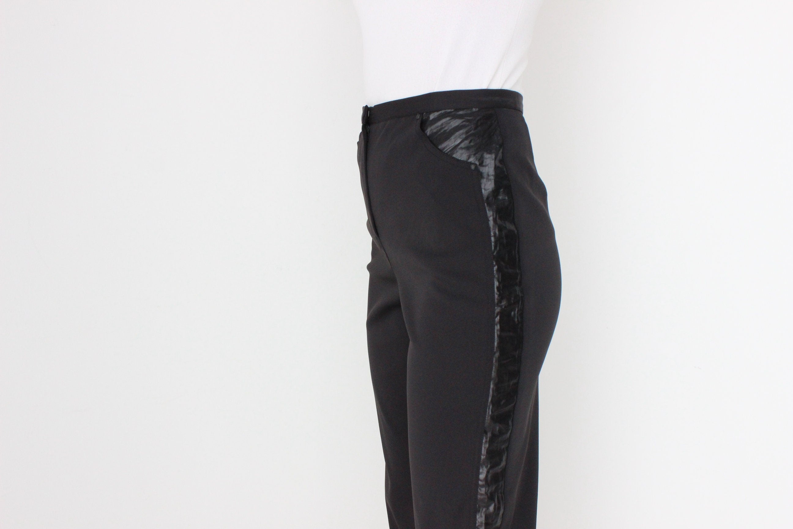 90s Versace Jeans Tailored High Waist Pants w/ Metallic Accents