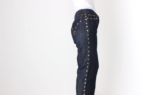 Y2K Dolce and Gabbana D&G Dark Wash Studded Denim Jeans
