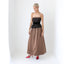 80s Parisian Couture Chocolate Satin & French Lace Gown by Guy Laroche