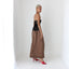 80s Parisian Couture Chocolate Satin & French Lace Gown by Guy Laroche