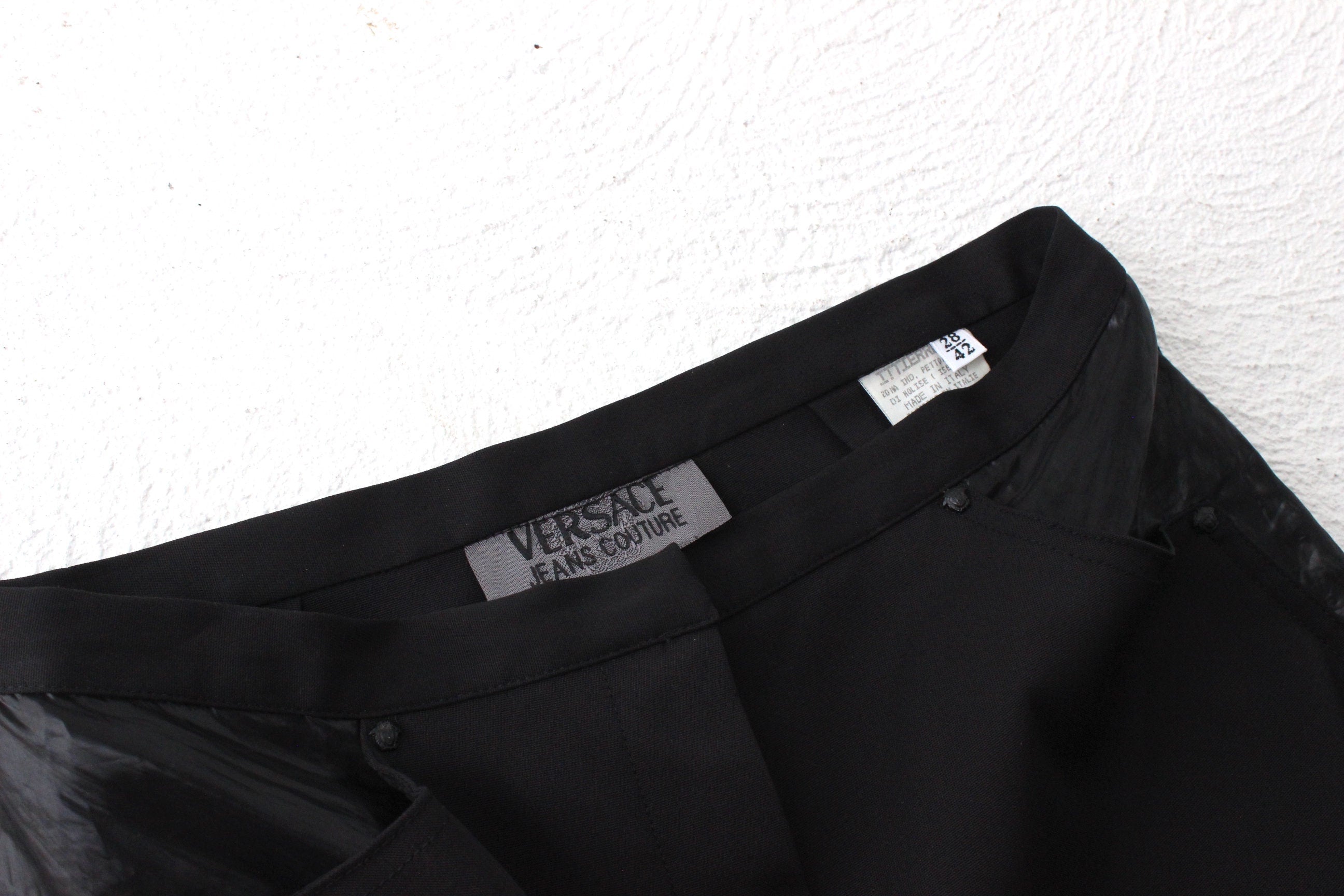 90s Versace Jeans Tailored High Waist Pants w/ Metallic Accents