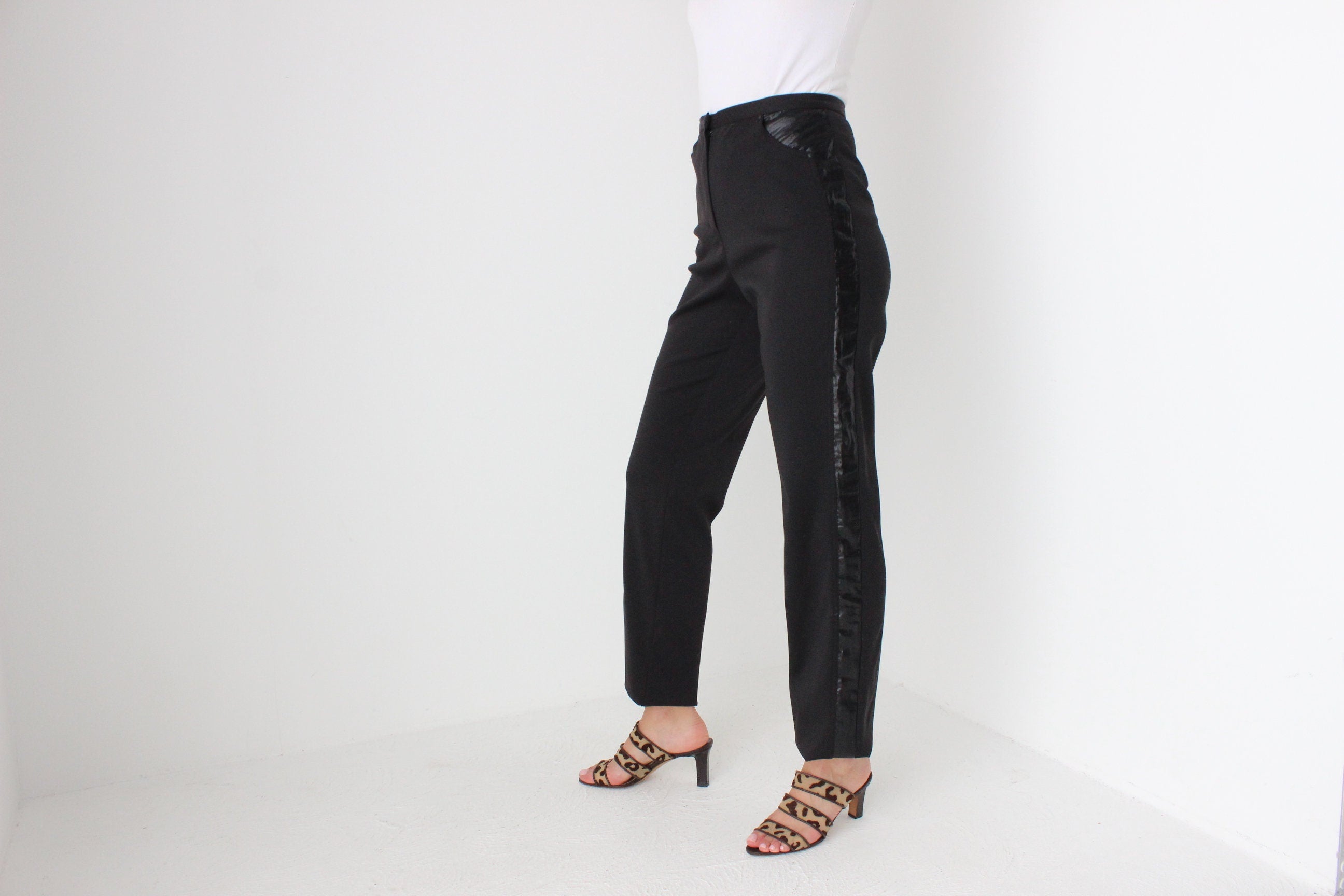 90s Versace Jeans Tailored High Waist Pants w/ Metallic Accents