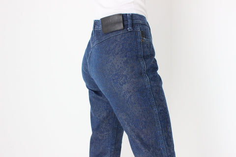 Vintage Moschino "Lace Effect" Dark Denim Bootcut Jeans
