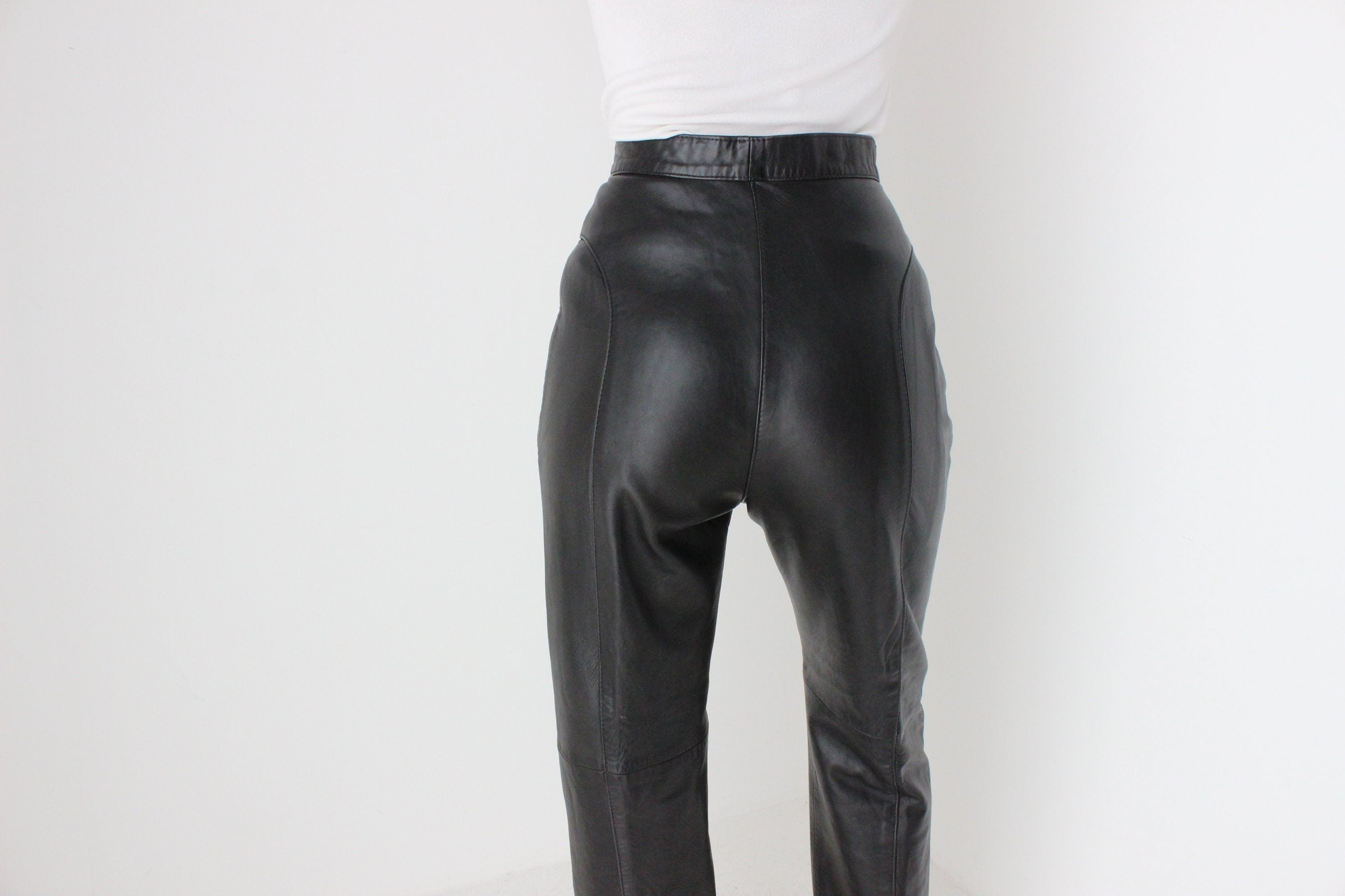 80s Softest {Genuine Leather} High Waist Trousers