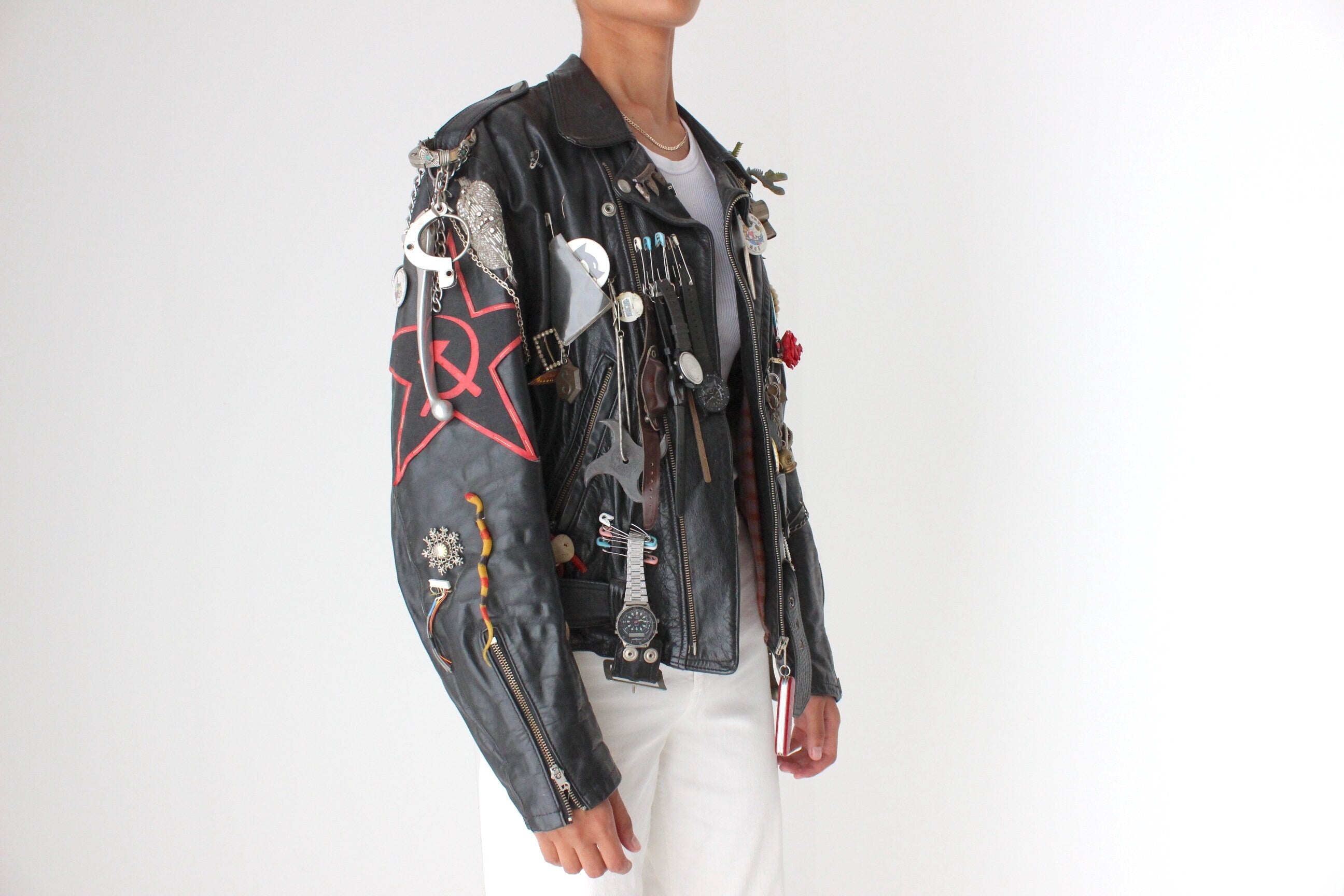 Punk Artefact! 80s Lethal Leather Moto w/ 100 Amazing Embellishments