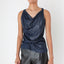 Y2K GUCCI by Tom Ford Midnight Metallic Cowl Neck Disco Top