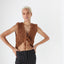 Y2K Abstract Macrame Chunky Knit Cropped Vest Top