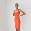 Y2K Roberto Cavalli Orange Satin Bodycon Dress