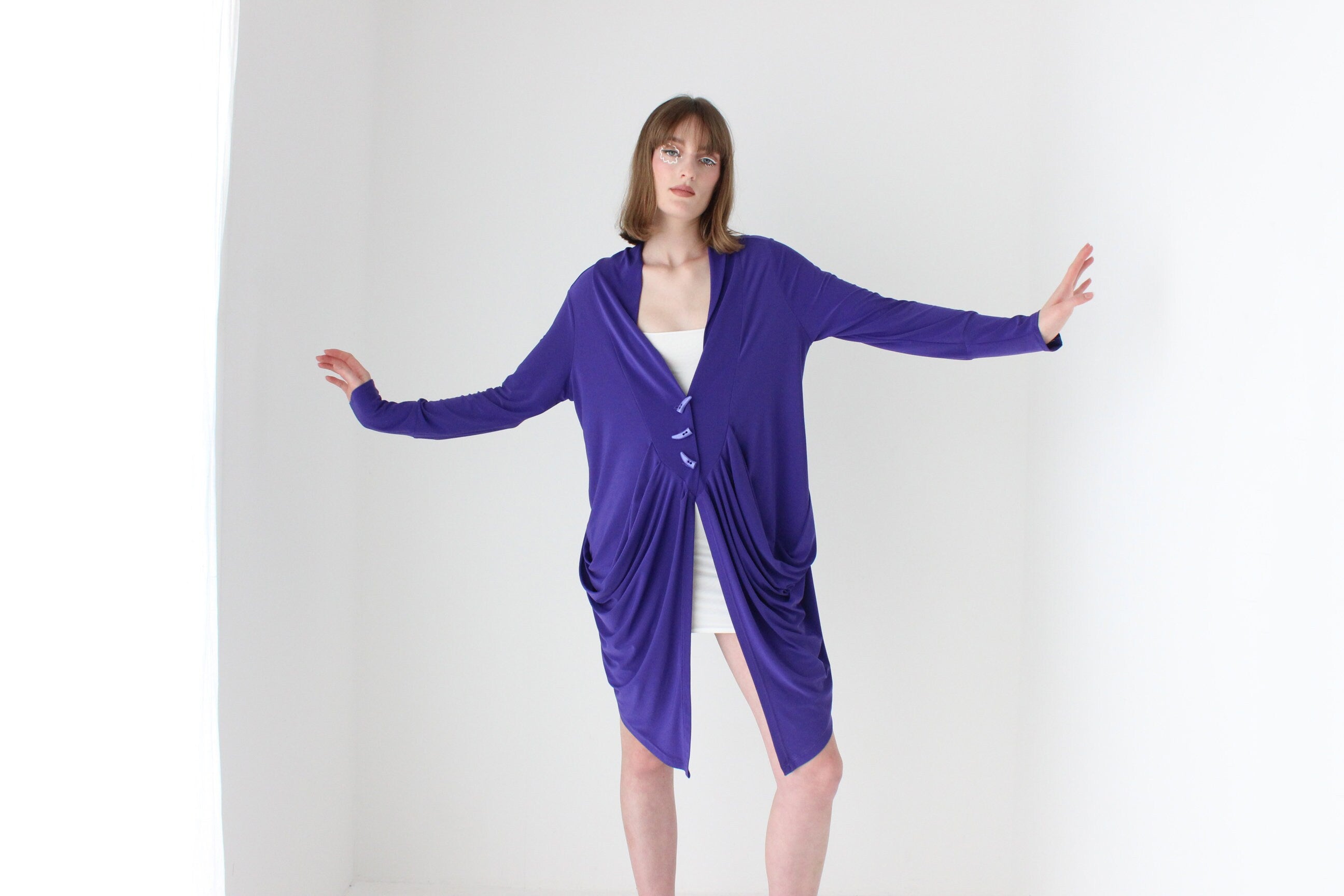 2000s Draped Batwing Cocoon Top