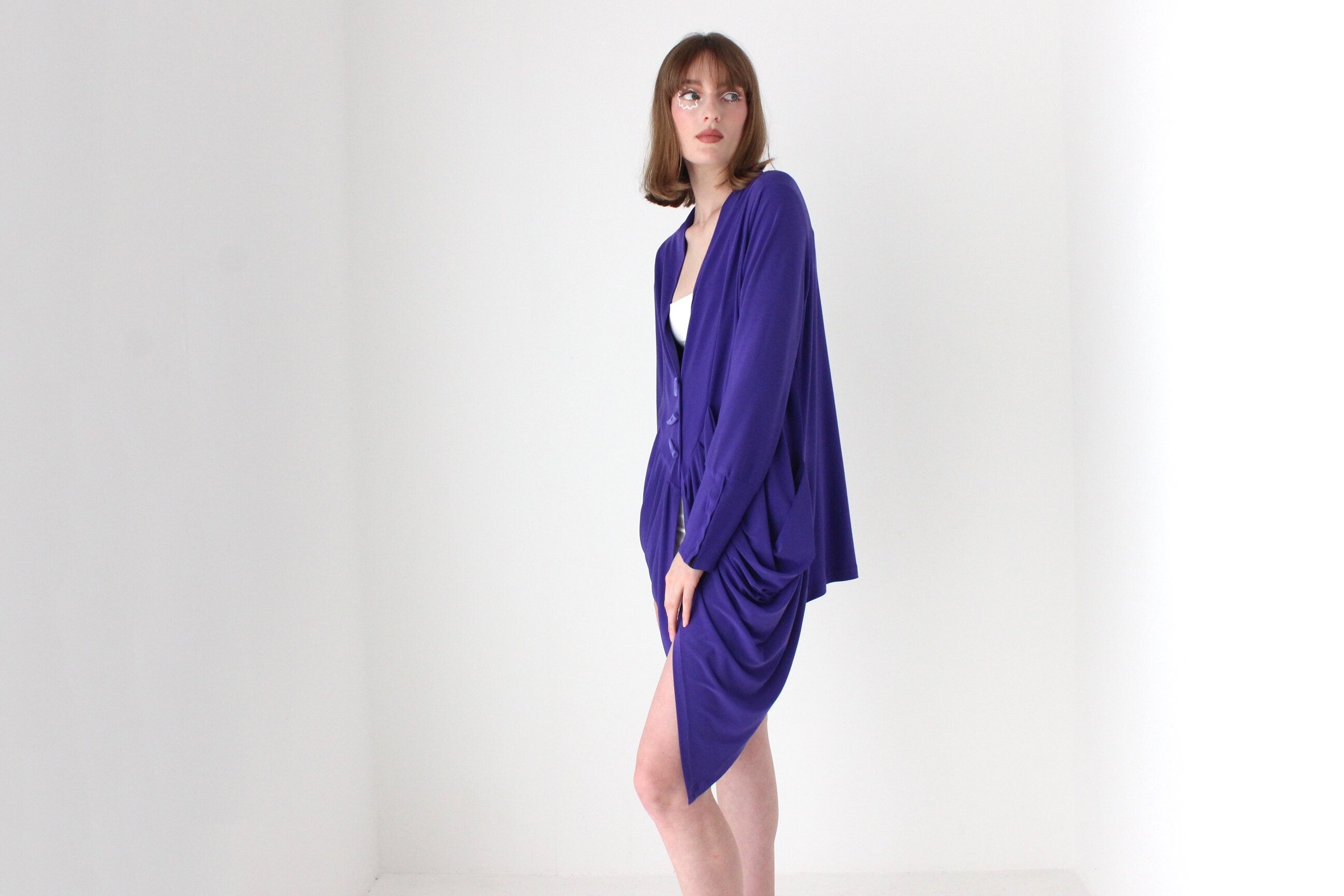 2000s Draped Batwing Cocoon Top