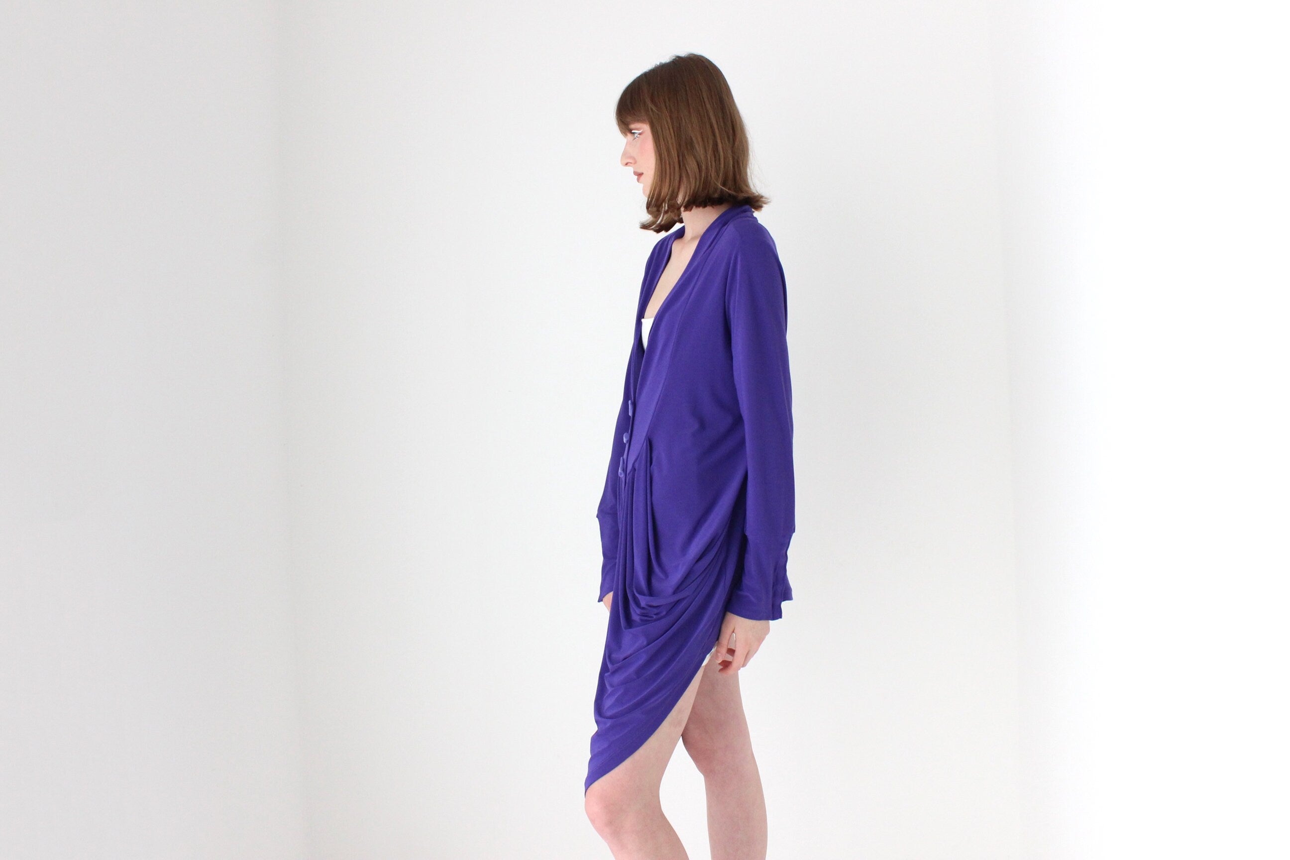 2000s Draped Batwing Cocoon Top