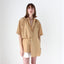 80s Lightweight Caramel Boxy Button Up Shirt