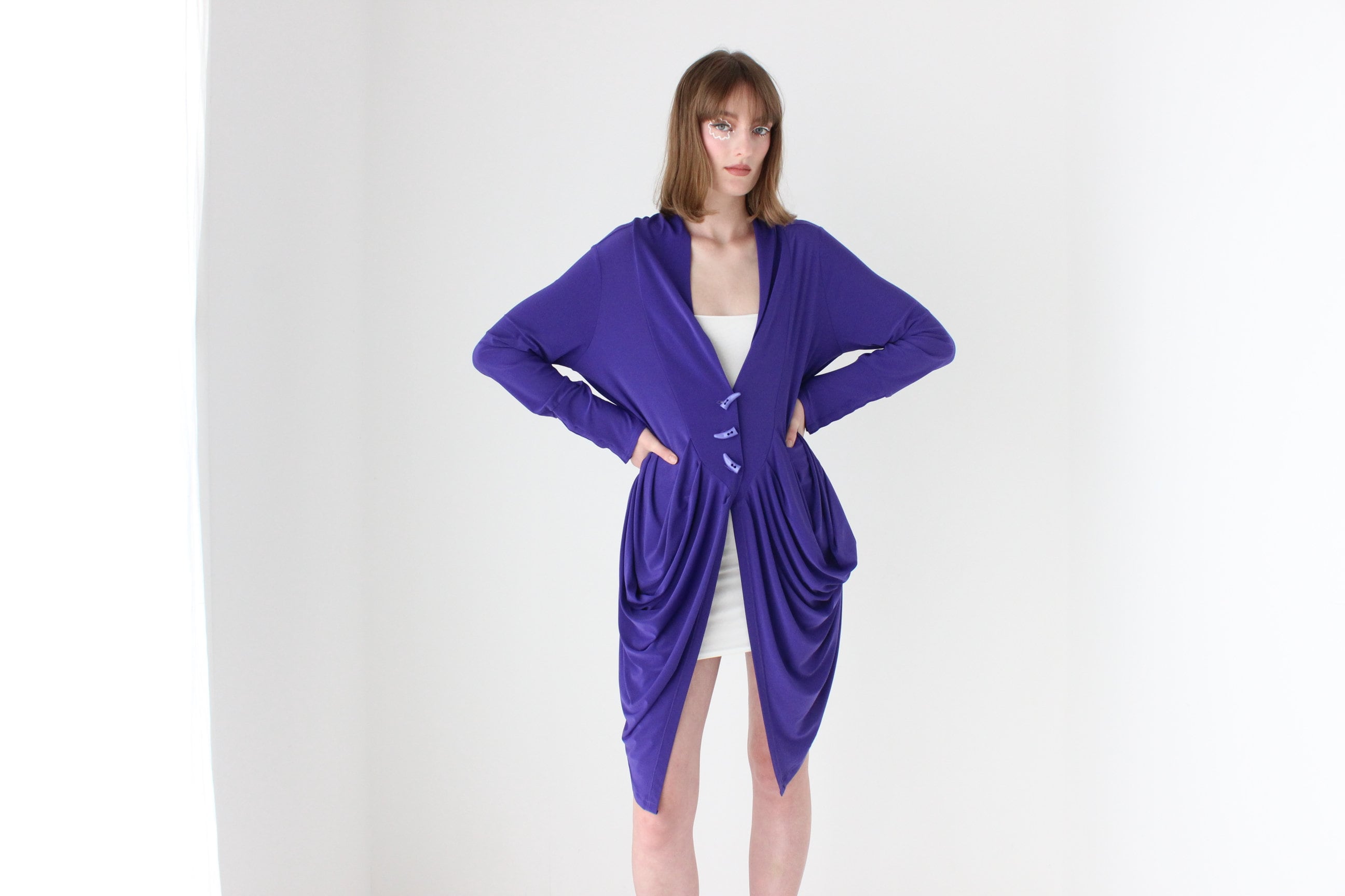 2000s Draped Batwing Cocoon Top
