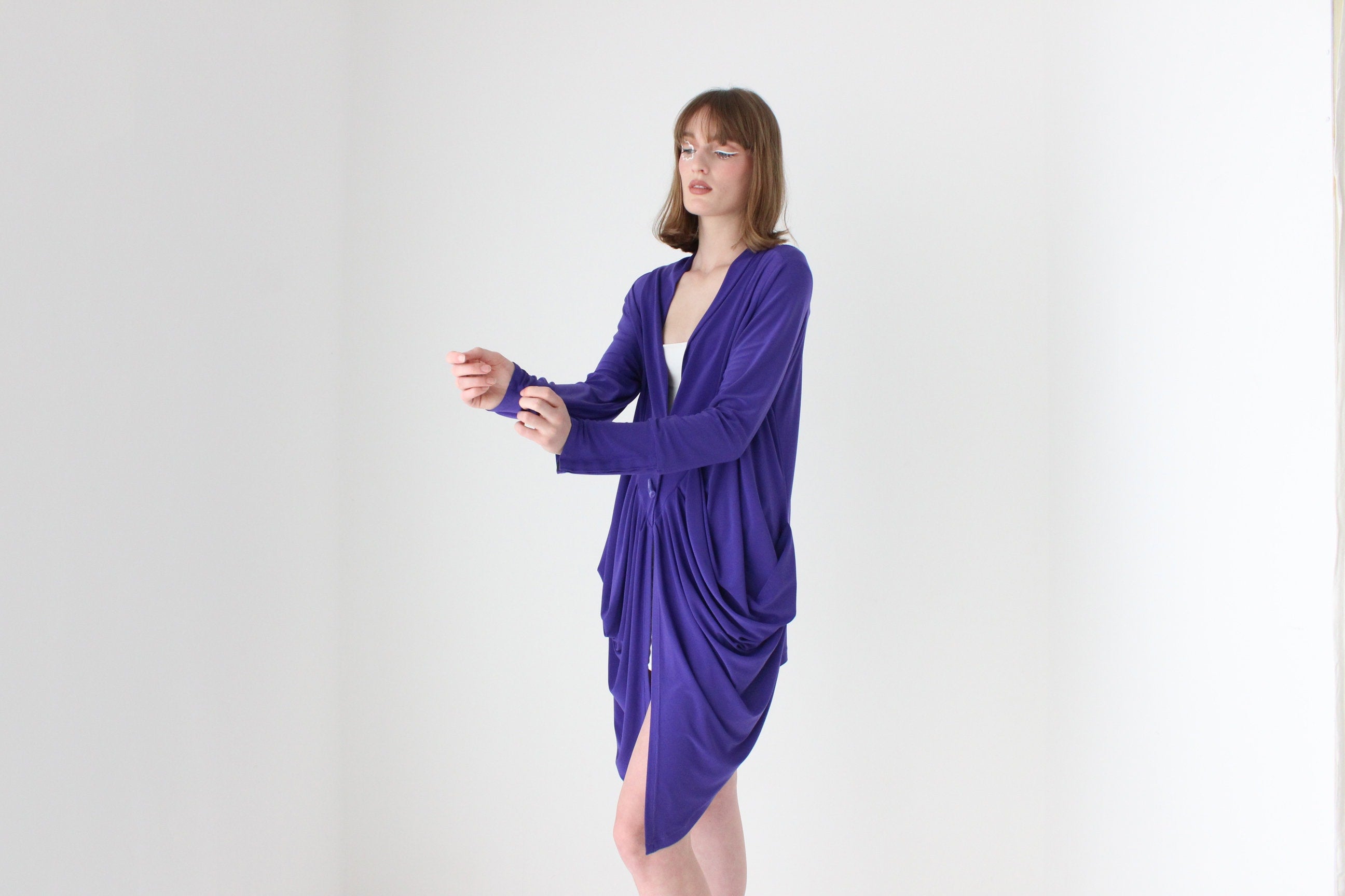 2000s Draped Batwing Cocoon Top