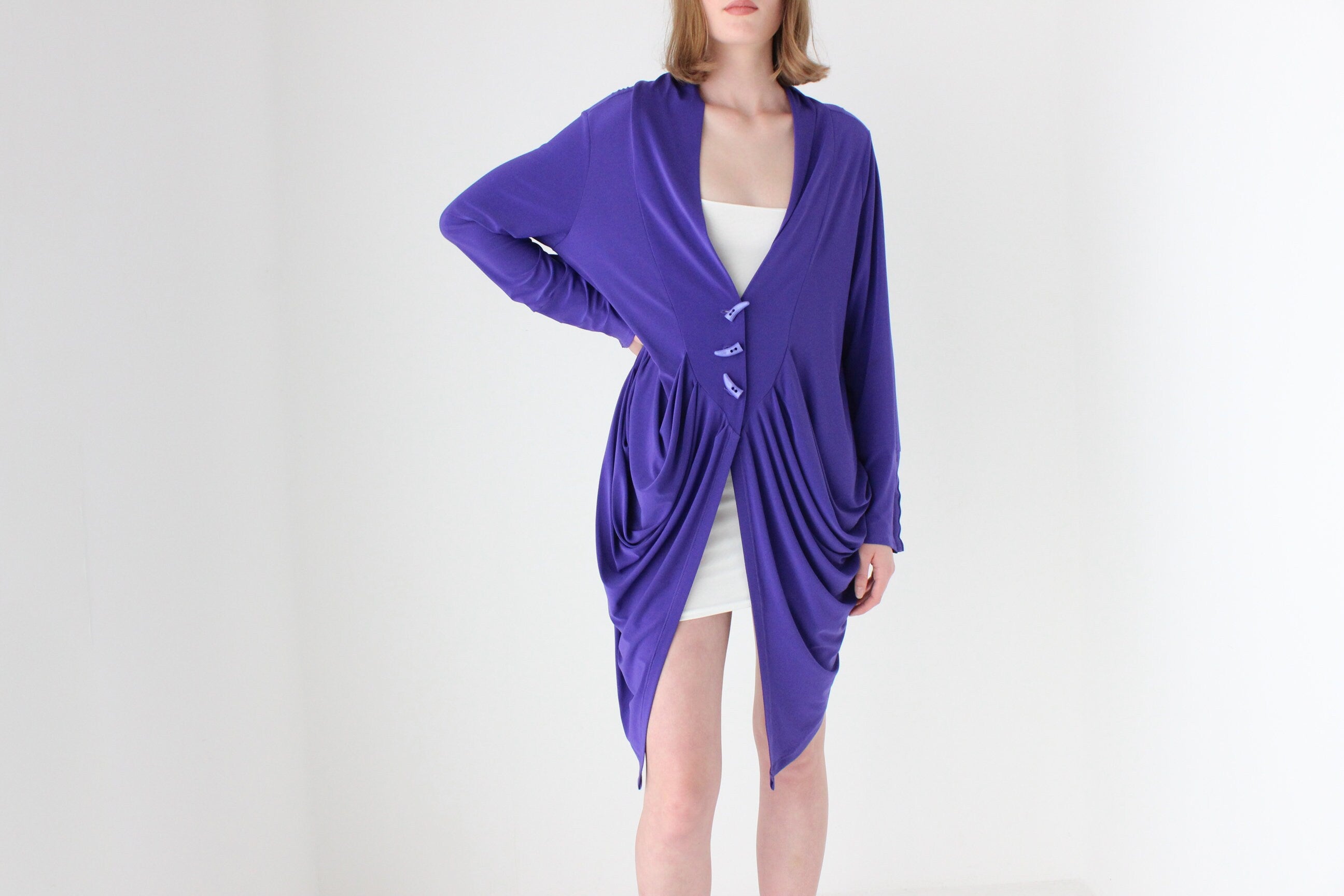 2000s Draped Batwing Cocoon Top