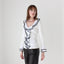 2000s Harlequin Ruffle Collar Top