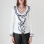 2000s Harlequin Ruffle Collar Top